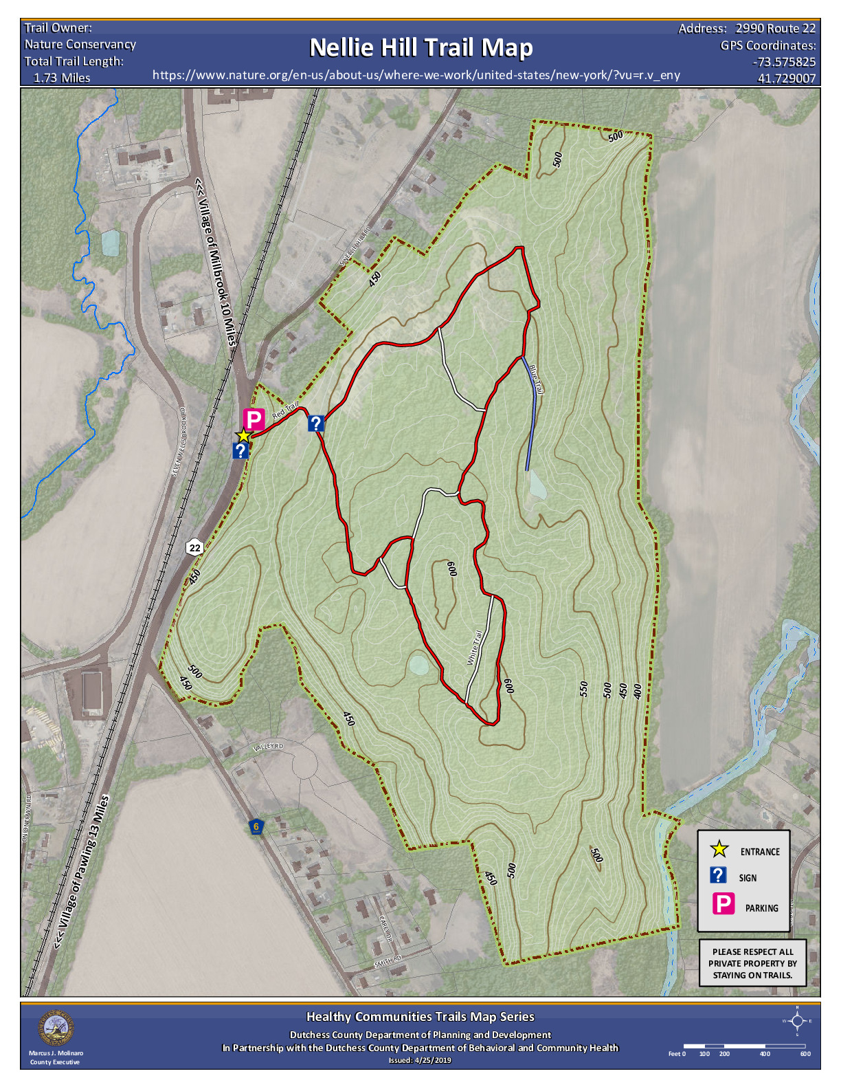 Nellie Hill Preserve Trail Map